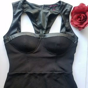 Material Girl Black Caged Bustier Top Dress